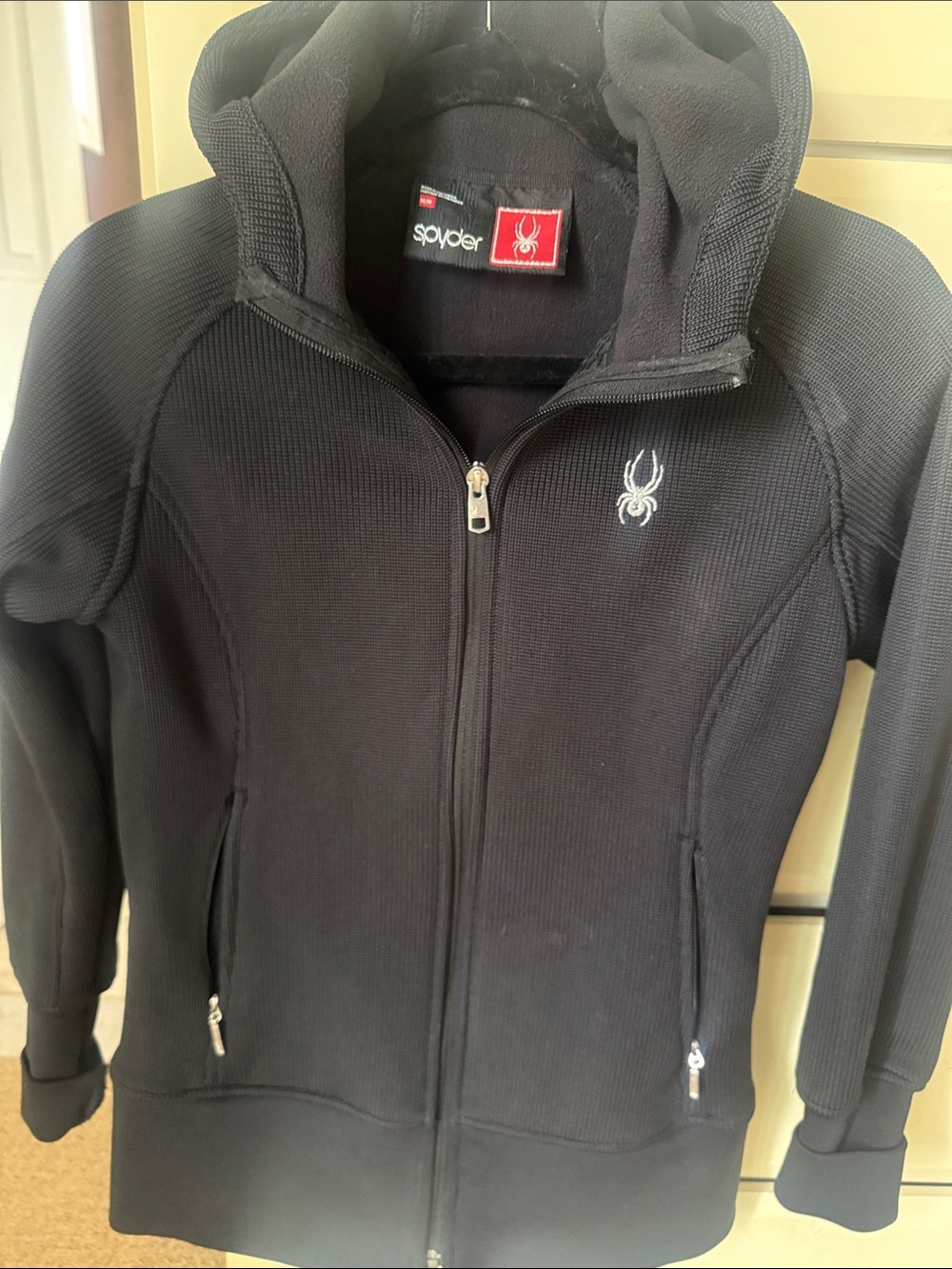 Like new Woman’s Spyder, hooded, black jacket